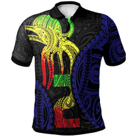 Polo Shirt Polynesian Octopus Number Style Two Unisex Black - Polynesian Pride