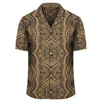 Polynesian Symmetry Gold Hawaiian Shirt - Polynesian Pride