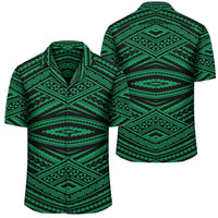 Polynesian Tatau Green Hawaiian Shirt Unisex Black - Polynesian Pride