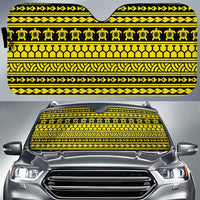 Polynesian Tattoo Tribal Car Sun Shade Auto Sun Shade Universal Fit Yellow - Polynesian Pride