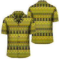 Polynesian Tattoo Tribal Yellow Hawaiian Shirt Unisex Black - Polynesian Pride