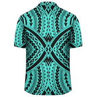 Polynesian Tradition Turquoise Hawaiian Shirt - Polynesian Pride