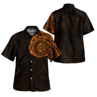 Polynesian Hawaiian Shirt - Polynesian Tattoo Style Version 2 Orange - Polynesian Pride