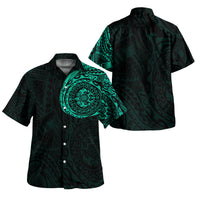 Polynesian Hawaiian Shirt - Polynesian Tattoo Style Version 2 Turquoise - Polynesian Pride
