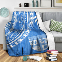 Fiji Rugby Sevens Premium Blanket Fijian 7s Tapa Polynesian Blue Ver.01 LT13 - Polynesian Pride