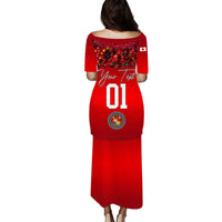 (Custom Personalised) Tonga Emancipation Day Puletaha Dress Independence Day - Unique Kahoa Heilala Flower - Red LT8 - Polynesian Pride