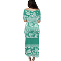 Polynesian Puletasi Dress Hibiscus Tropical Leaves Pattern Ver.03 LT14 - Polynesian Pride