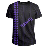 Hawaii Kakau Polynesian Turtle Map T Shirt Ohana Style Purple - Polynesian Pride