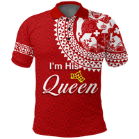Custom Valentine Day Tonga Couple Love Queen Polo Shirt Tongan Turtle LT12 Red - Polynesian Pride