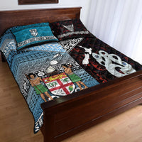 New Zealand And Fiji Quilt Bed Set Together - Red LT8 - Polynesian Pride