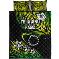 TE INUINU FAMZ - Cook Islands Rugby Quilt Bed Set Unique Vibes - Green LT8 - Polynesian Pride