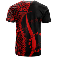 Cook Islands T Shirt Red Polynesian Tentacle Tribal Pattern - Polynesian Pride