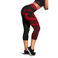 Pohnpei Rising Capris (Red) A6 Women Red - Polynesian Pride