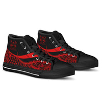 Fiji High Top Shoes Red - Polynesian Tentacle Tribal Pattern Crest - Polynesian Pride