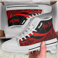 Fiji Custom Personalised High Top Shoes Red - Polynesian Tentacle Tribal Pattern - Polynesian Pride