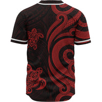 Chuuk Baseball Shirt - Red Tentacle Turtle - Polynesian Pride