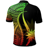 Nauru Custom Polo Shirt Reggae Polynesian Tentacle Tribal Pattern - Polynesian Pride