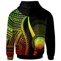 Northern Mariana Islands Zip up Hoodie Reggae Tentacle Tribal Pattern - Polynesian Pride