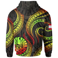 Tahiti Polynesian Zip up Hoodie Reggae Plumeria - Polynesian Pride