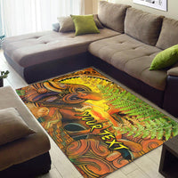 (Custom Personalised) Hei Tiki Maori Area Rug Fern Aotearoa Ta Moko Sun LT13 - Polynesian Pride