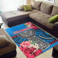 Guam Chamorro Area Rug Latte Stone Blue Polynesian Haligi LT13 - Polynesian Pride