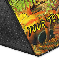 (Custom Personalised) Hei Tiki Maori Area Rug Fern Aotearoa Ta Moko Sun LT13 - Polynesian Pride