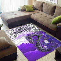 (Custom Personalised) Manaia Maori Area Rug Fern Aotearoa Purple Waves LT13 - Polynesian Pride