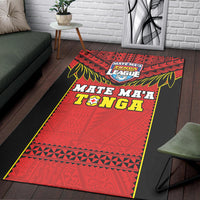 Tonga Rugby Area Rug Mate Maa Tonga Pacific Ngatu Black LT14 - Polynesian Pride