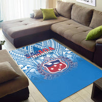 Samoa Rugby Area Rug Toa Samoa Polynesian Pacific Blue Version LT14 - Polynesian Pride