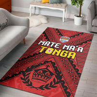 Tonga Rugby MMT Area Rug Ngatu Mate Maa Tonga Simple LT13 Red - Polynesian Pride