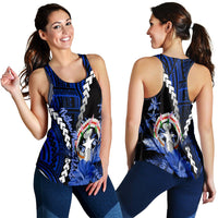 Northern Mariana Islands Women Tank Top Polynesian Style Blue Color LT6 - Polynesian Pride