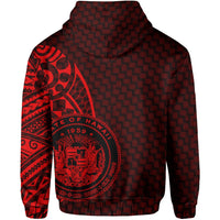 Hawaii Polynesian Hoodie Red Emboss Style - Polynesian Pride