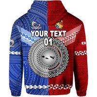 Custom Tonga and Samoa Together Zip Hoodie Unique Style, Custom Text and Number LT8 - Polynesian Pride
