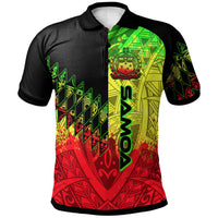 Samoa Polo Shirt Reggage Color Symmetry Style Unisex Black - Polynesian Pride