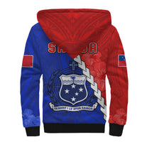 Happy Samoan Fathers Day Sherpa Hoodie Hibiscus Mix Polynesian Pattern LT14 - Polynesian Pride