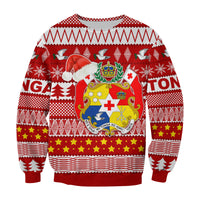 Tonga Kilisimasi Fiefia Sweatshirt Merry Christmas with Tongan Pattern LT13 Unisex Red - Polynesian Pride