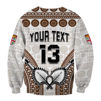Custom Text and Number Fiji Rugby Bati Sweatshirt Proud Tapa Pattern LT13 - Polynesian Pride