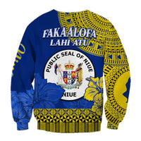 Niue Hiapo Sweatshirt Rock of Polynesia Tapa Niuean Crab Happy Day LT13 - Polynesian Pride