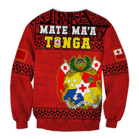 Tonga Rugby Sweatshirt Mate Maa Tonga Pacific Ngatu Black LT14 - Polynesian Pride