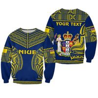 (Custom Personalised) Niue Sweatshirt Hiapo Mix Polynesian Happy Constitution Day LT14 Unisex Blue - Polynesian Pride