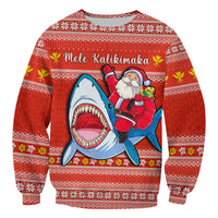 (Custom Personalised) Hawaii Christmas Sweatshirt Santa Shark Mele Kalikimaka Tribal LT14 - Polynesian Pride