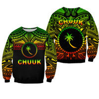 Chuuk Flag Sweatshirt Micronesia Style Reggae LT13 Unisex Reggae - Polynesian Pride
