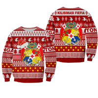 Tonga Kilisimasi Fiefia Sweatshirt Merry Christmas with Tongan Pattern LT13 - Polynesian Pride