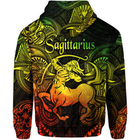 Sagittarius Zodiac Polynesian Zip Hoodie Unique Style Reggae LT8 - Polynesian Pride