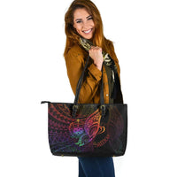 Samoa Leather Tote - Butterfly Polynesian Style - Polynesian Pride