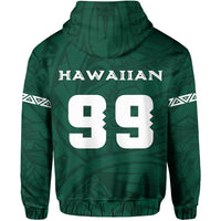 Personalizer Polynesian Kakau Hawaii Warrior Football Hoodie (Zip) - Polynesian Pride