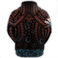 Hawaiian Kanaka Shark Zipper Hoodie Bubbles Style - Polynesian Pride