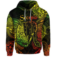 Custom Scorpio Zodiac Polynesian Zip Hoodie Unique Style Reggae LT8 - Polynesian Pride