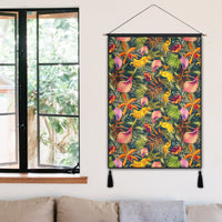 Seamless Tropical Flower Plant And Leaf Pattern Hanging Poster - AH Hanging Poster 50 x 75 cm Cotton And Linen - Polynesian Pride