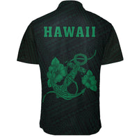 Hawaii Kakau Polynesian Anchor Short Sleeve Shirt - Green - Polynesian Pride